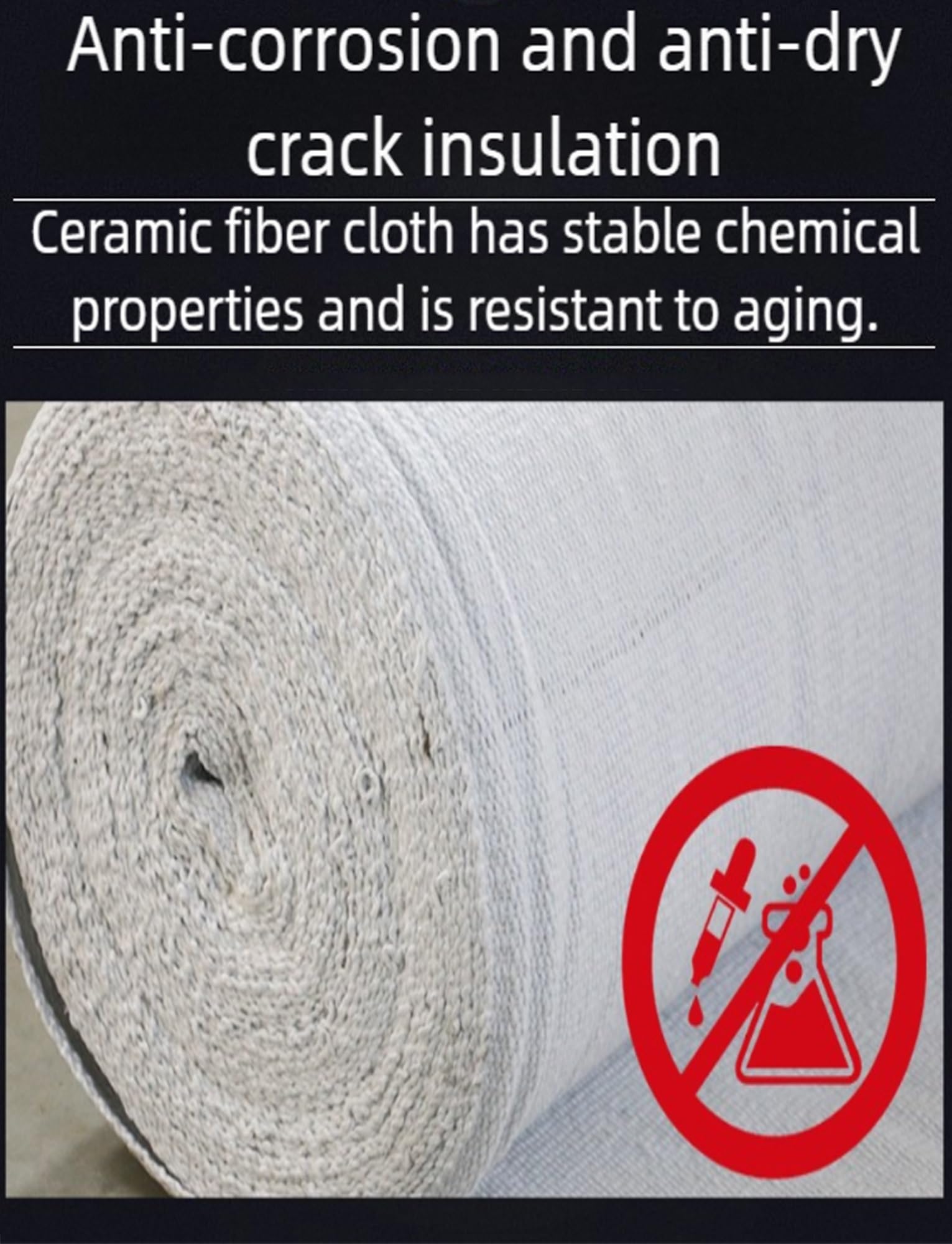 Couverture de soudage en fibre de céramique, tissu ignifuge pour isolation thermique des fours industriels, résistant à la température jusqu'à 1260 °C, épais et durable