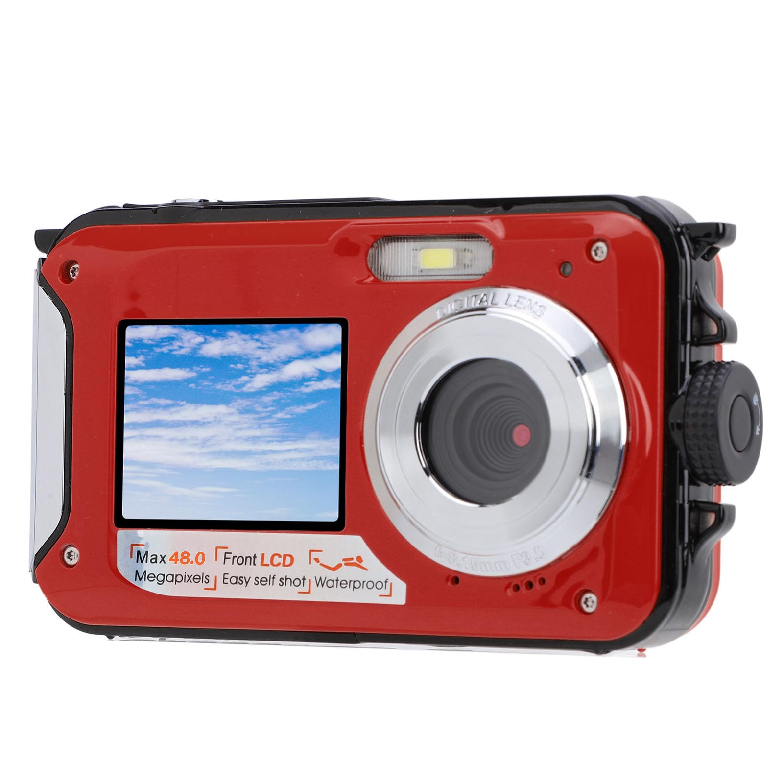 Water Camera, 11FT Autofocus Dual Screens Underwater Camera 2.7K 48MP for Snorkeling