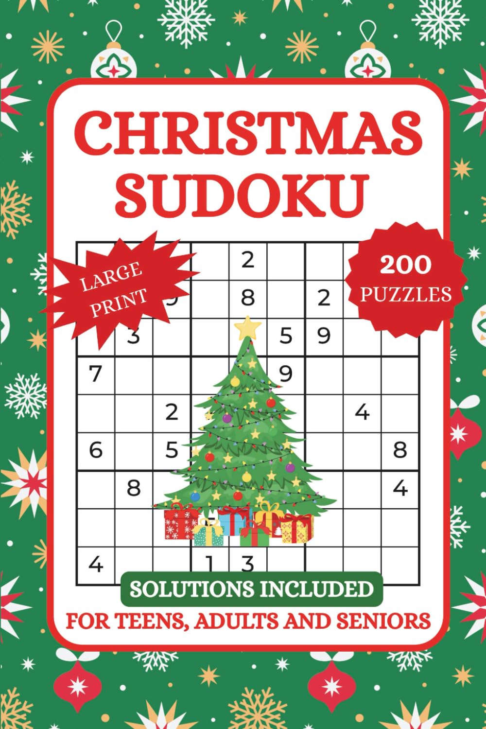 Stocking Stuffers – Christmas Sudoku: 200+ Festive Puzzles with 4 Difficulty Levels for Adults, Teens, and Seniors – 2 Puzzles Per Page, Large Print ... Sudoku Stuffer For Adults - Large Print)