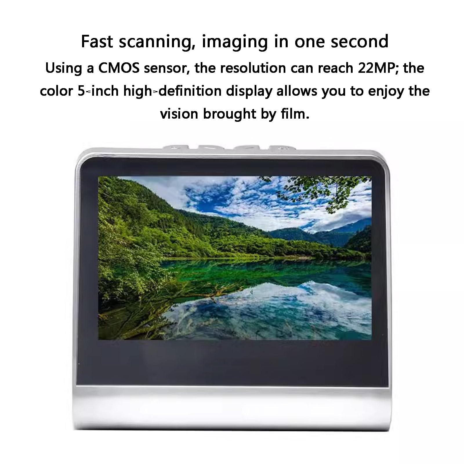 Scanner Digitale per Pellicole Tutto in Uno, Scanner per Pellicole E Diapositive da 22 MP, con Schermo LCD da 5 Pollici, Memoria Integrata da 16 GB