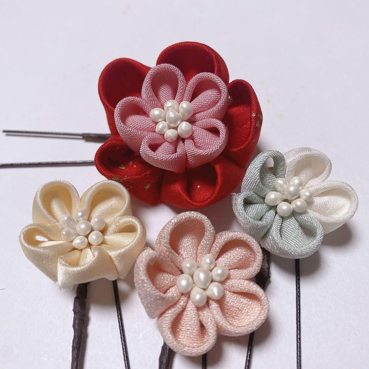 七五三　つまみ細工　髪飾り　かのこ　ちんころ 七五三 髪飾り つまみ細工 日本髪 3歳 5歳 7歳 かのこ ちんころ