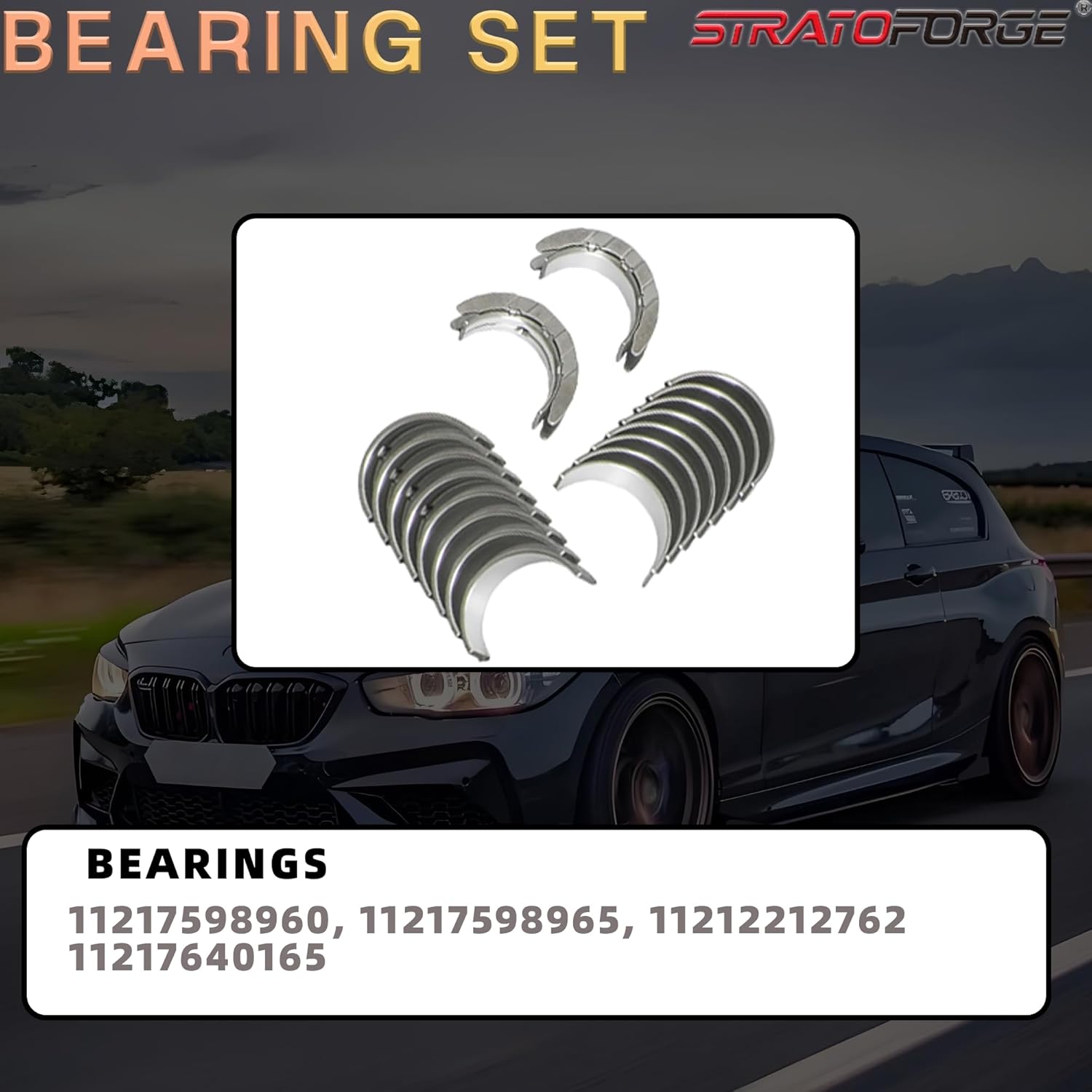 N20 N26 2.0T Rebuild Overhaul Kit with Crankshaft & Timing Chain Kit Piston(10:1) & Con-Rods & Bearing Set Fit For BMW 328i 428i 528i X3 28i/28ix X5 28ix 2.0T High Output 2009-2018