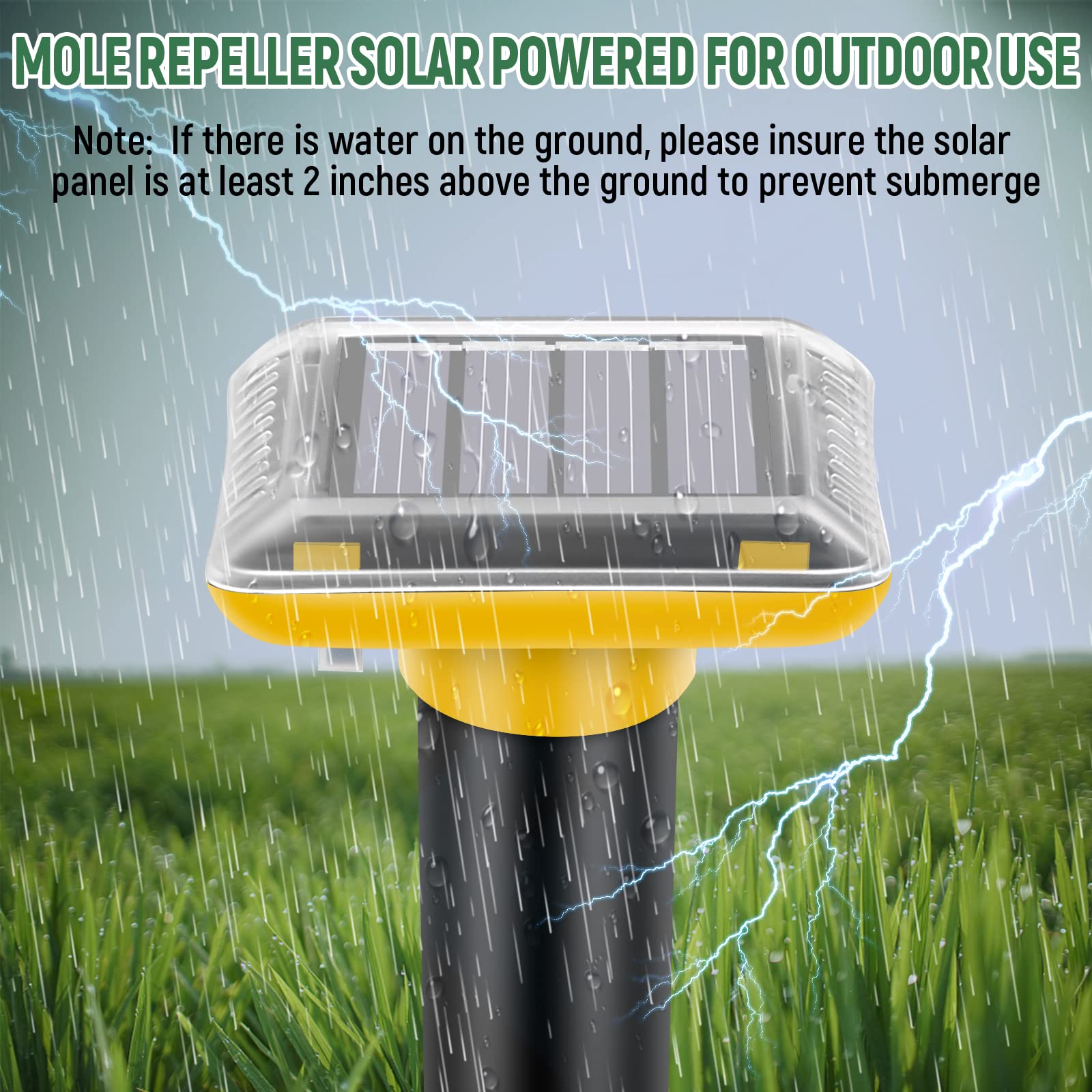 Repellente per talpe ad energia solare, xds-qgq-mais-giallo-6 pezzi