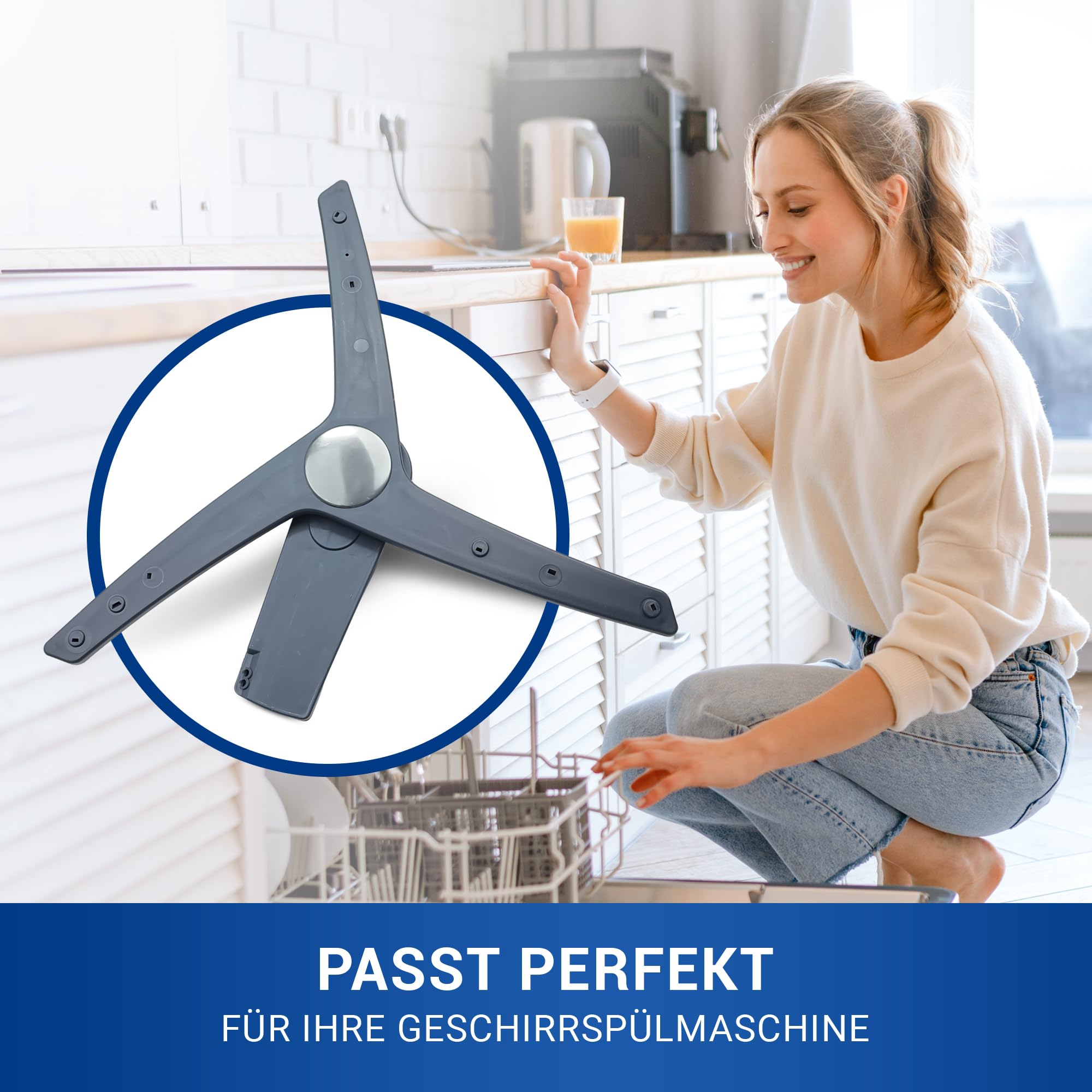 VIOKS Sprüharm Unten Geschirrspüler Ersatz für Beko 1517350200 | Spritzarm Wasserverteilerarm Spülarm, Ersatz für Indesit C00869435, mit Zuführung, für BDFN BDIN BDUN DDT DDW EGN
