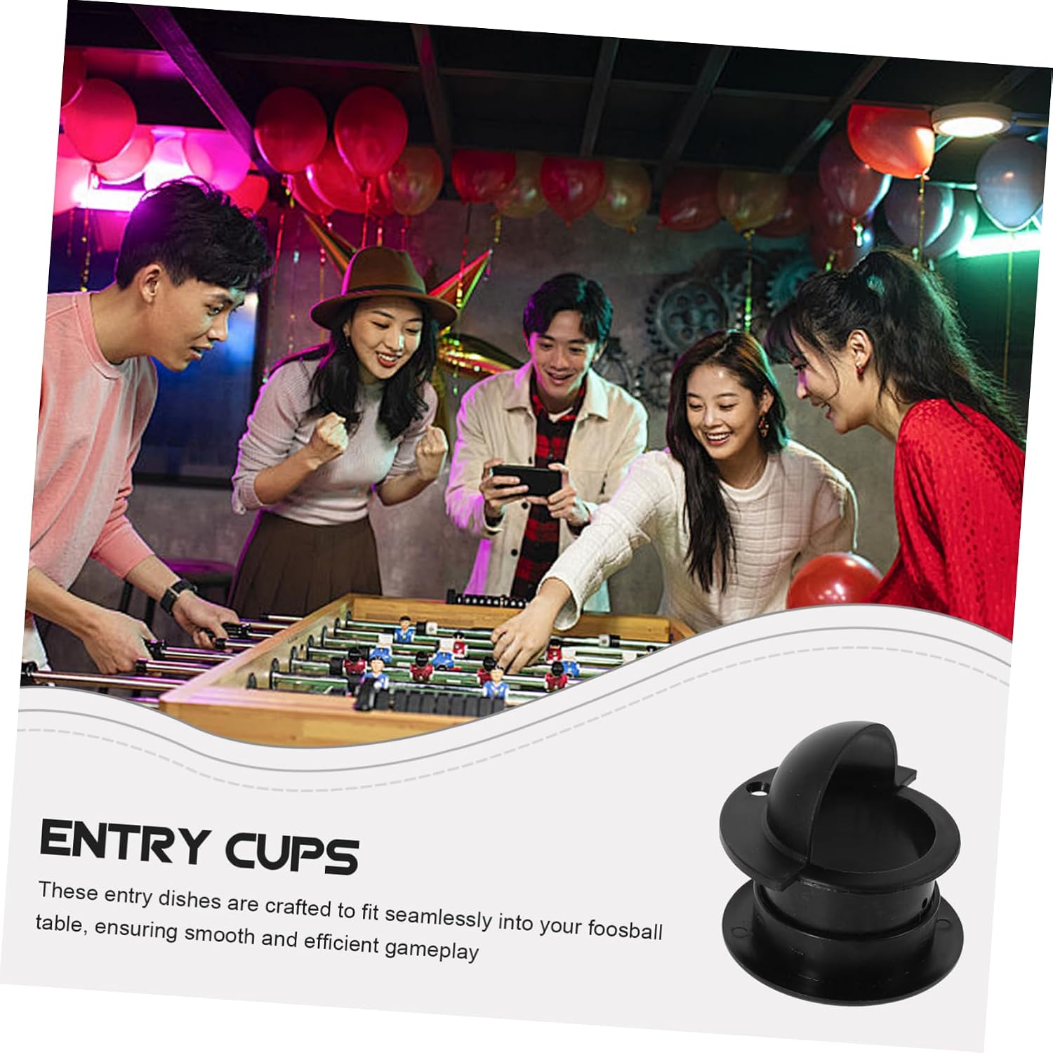Mikikit 1Set Foosball Table Entry Dishes Durable Plastic Entry Cups for Soccer Machines Seamless Ball Entry Design Reliable Replacement Parts for Table Football Games