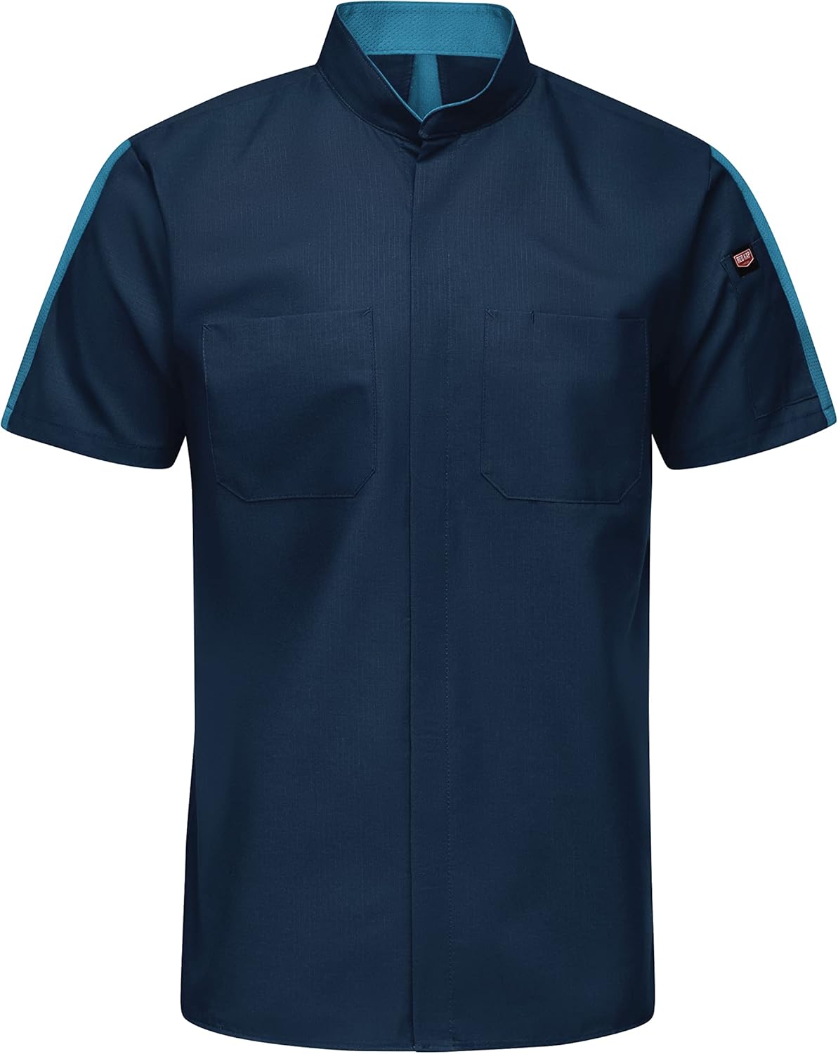 Red Kap Men's Tall Size Short Sleeve Two Tone Pro+ Work Shirt with Oilblok and Mimix, Navy, 3X-Large