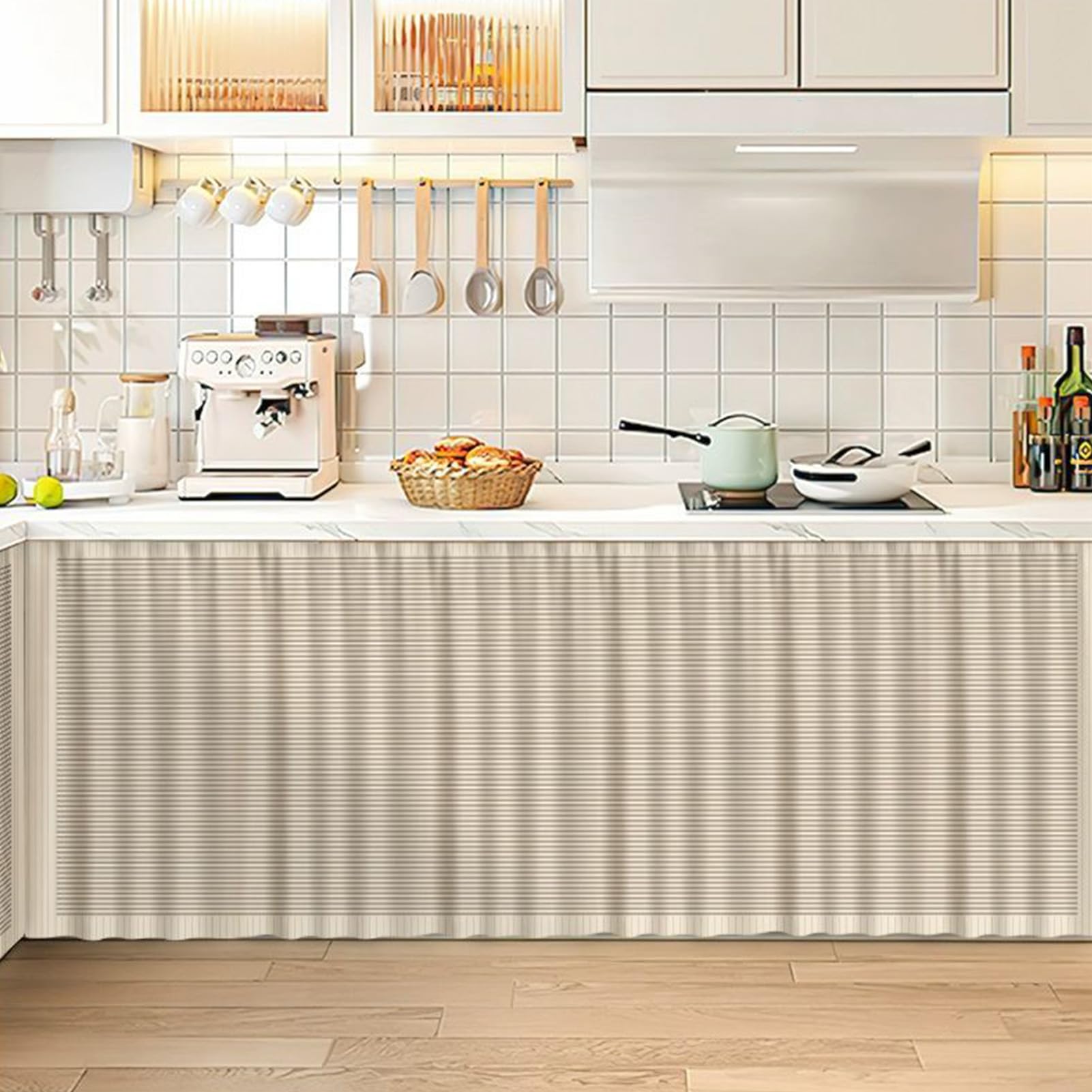 WIQUYBML Striped Sink Skirt for Bathroom & Kitchen 40cm x 70cm Cabinet Drape UnderSink Privacy Cover Classroom Home Décor Stylish Protection