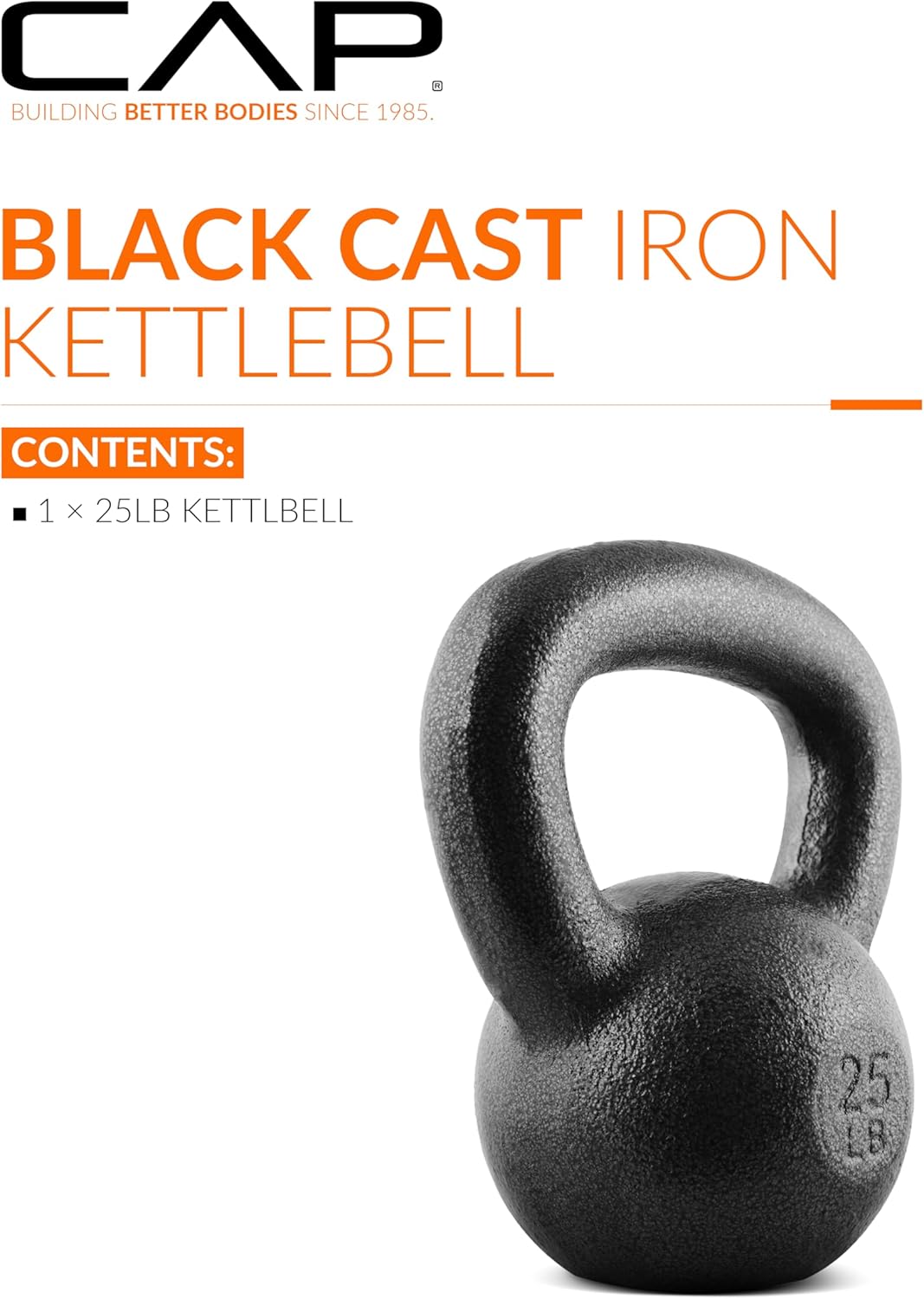 CAP Barbell Cast Iron Kettlebell - Coated Options, Singles and Sets, Multiple Weight Choices
