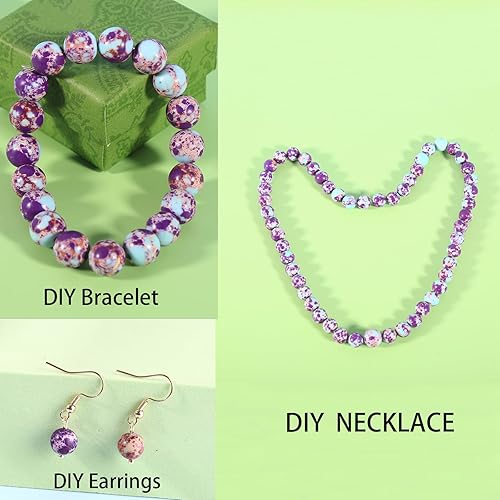 Miniatura 19 de Cuentas de jaspe imperial bicolor, 67 piezas de cuentas de piedra de 0.236 pulgadas (0.236 in), piedras preciosas sueltas, tamaño de agujero