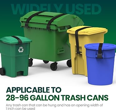 Trash Can Lid Lock for Animals, Double Metal Claw Strap, 2 Pack | Trash Can Locks for Animals: Heavy-duty metal double-claw strap helps keep lids closed against raccoons, wind and wildlife.