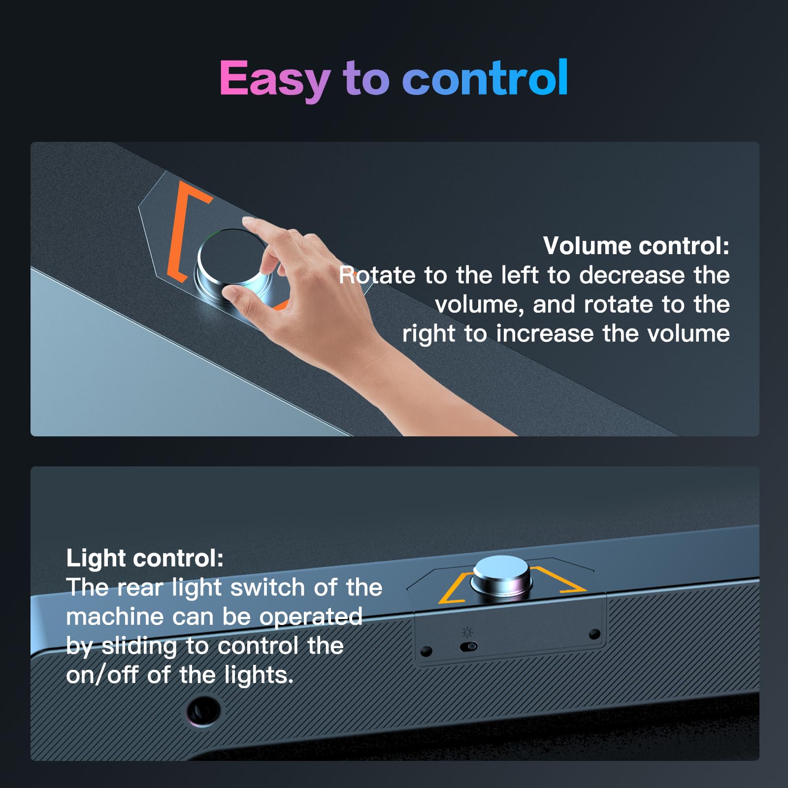 Elimavi Altoparlanti per PC desktop, altoparlanti a 2.0 canali con illuminazione RGB statica e controllo del volume, con ingresso da 3,5 mm e plug and play alimentato tramite USB, compatibile con