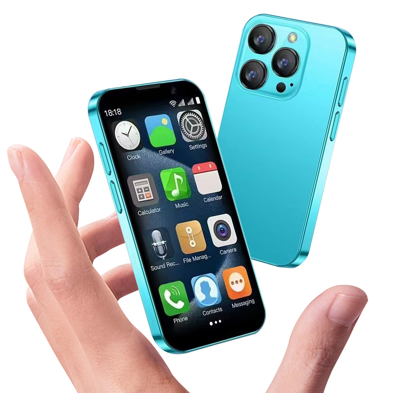 Mini téléphone Portable, 3.0 Pouces téléphone Portable, 5 mégapixels téléphone 3G, 2gb RAM 16gb rom, Android 9.0 Minidouble Veille téléphone de Secours（Cloisonné）