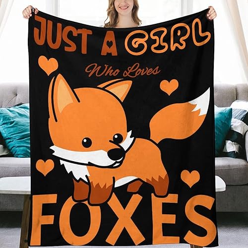 Miniatura 93 de Manta de zorro personalizada con nombre para niñas y niños, suave, mullida y acogedora, manta tamaño regazo de 30 x 40 pulgadas, para sofá, oficina