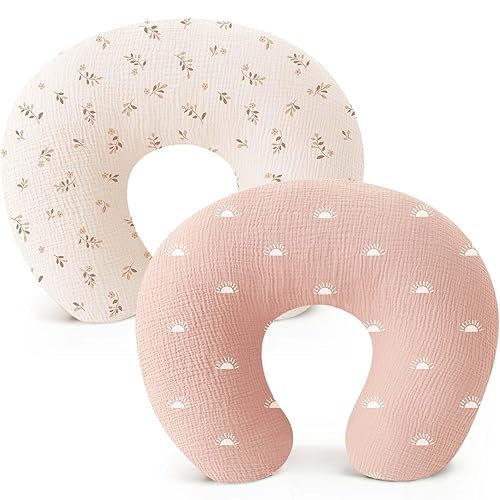 Konssy Fundas de almohada de muselina de lactancia, fundas de lactancia suaves y lindas para almohadas de lactancia, ideales para bebés recién