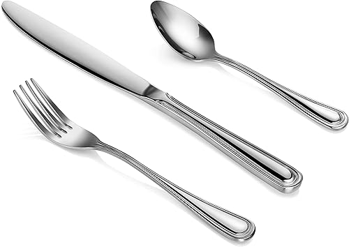 Miniatura 2 de New Star Foodservice 58864 Slimline Pattern, 180 de acero inoxidable, juego de cubiertos de 36 piezas