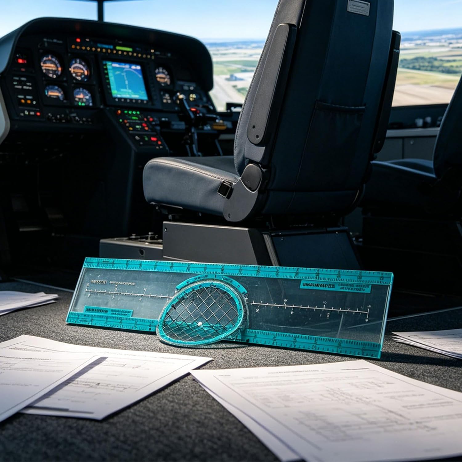 Ergonomic Aviation Navigation Ruler Featuring Rotating Vector Wheel for Measurements Aviation Plotter Measuring Scale