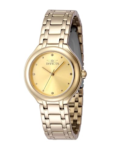 INVICTA Women's Analog Quartz Watch with Stainless Steel Strap, Ouro / amarelo,