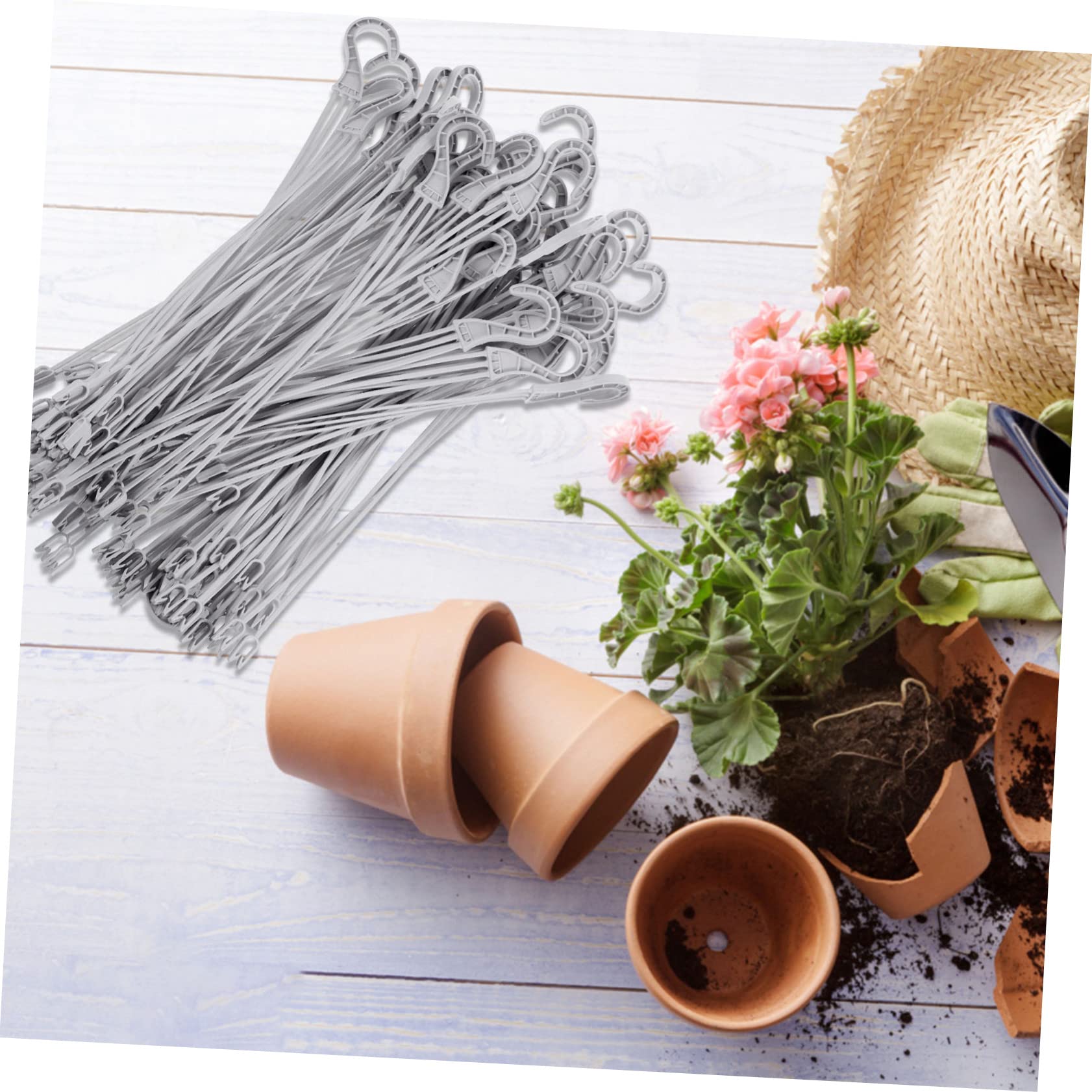 Crochets Suspendre en Plastique Blancs 50pcs pour Plantes, Fête Estivale