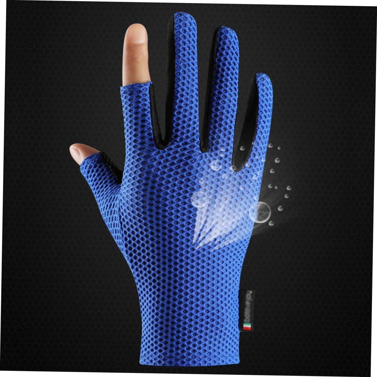 PartyKindom 1Pair Finger Cut Outdoor Sports Gloves Breathable Non Slip Workout Gloves for Cycling Climbing Fishing Riding Lightweight Ice Comfortable Fit Blue