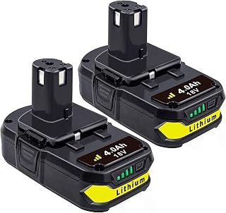 DTK 2Packs 4.0Ah Battery Replacement for Ryobi 18V ONE+ Battery P104 P105 P102 P103 P107 18V Lithium Battery