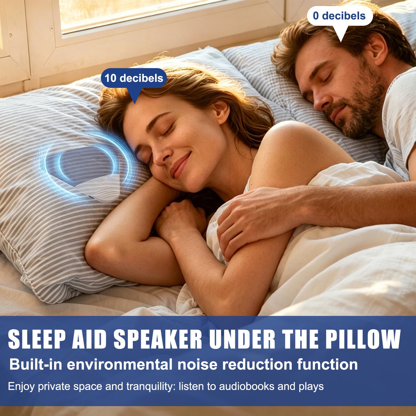 Altoparlante Bluetooth Per Cuscino – Mini Cassa Sottile Con Timer, Suono Hi-Fi, Rumore Bianco, Design Piatto Per Dormire Senza Disturbare