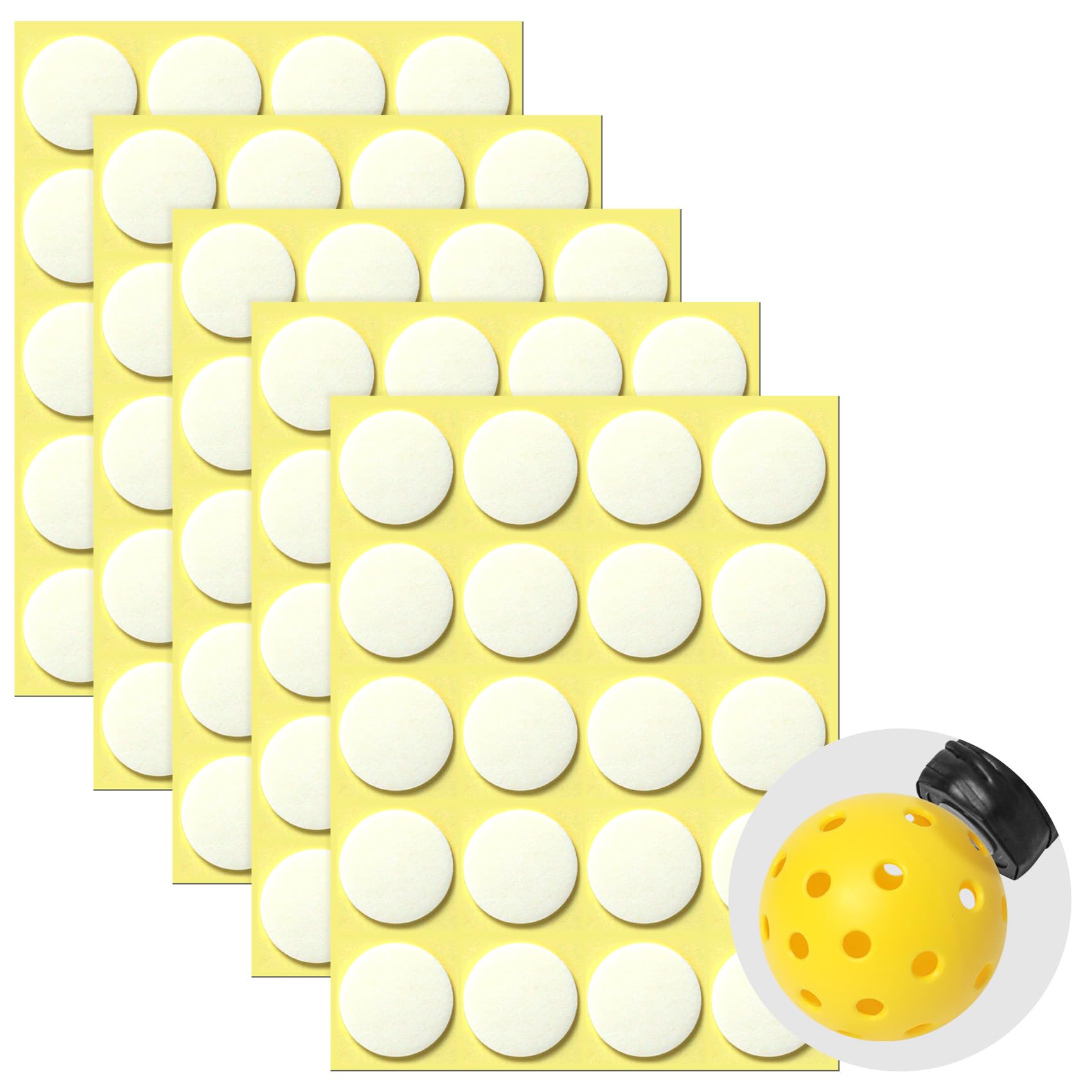 Kevenal Pickleball Ball Retriever Sticker 100-Pieces, Easily Picks Up Balls without Bending Down, Protects Your Back, Easy Use, Reuseable and Durable, Fit All Pickleball Paddles