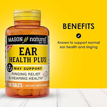 MASON NATURAL Ear Health Plus Support with B Vitamins, 50 Day Supply