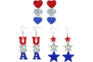 Patriotic Dangle Drop Stud Earrings for Women