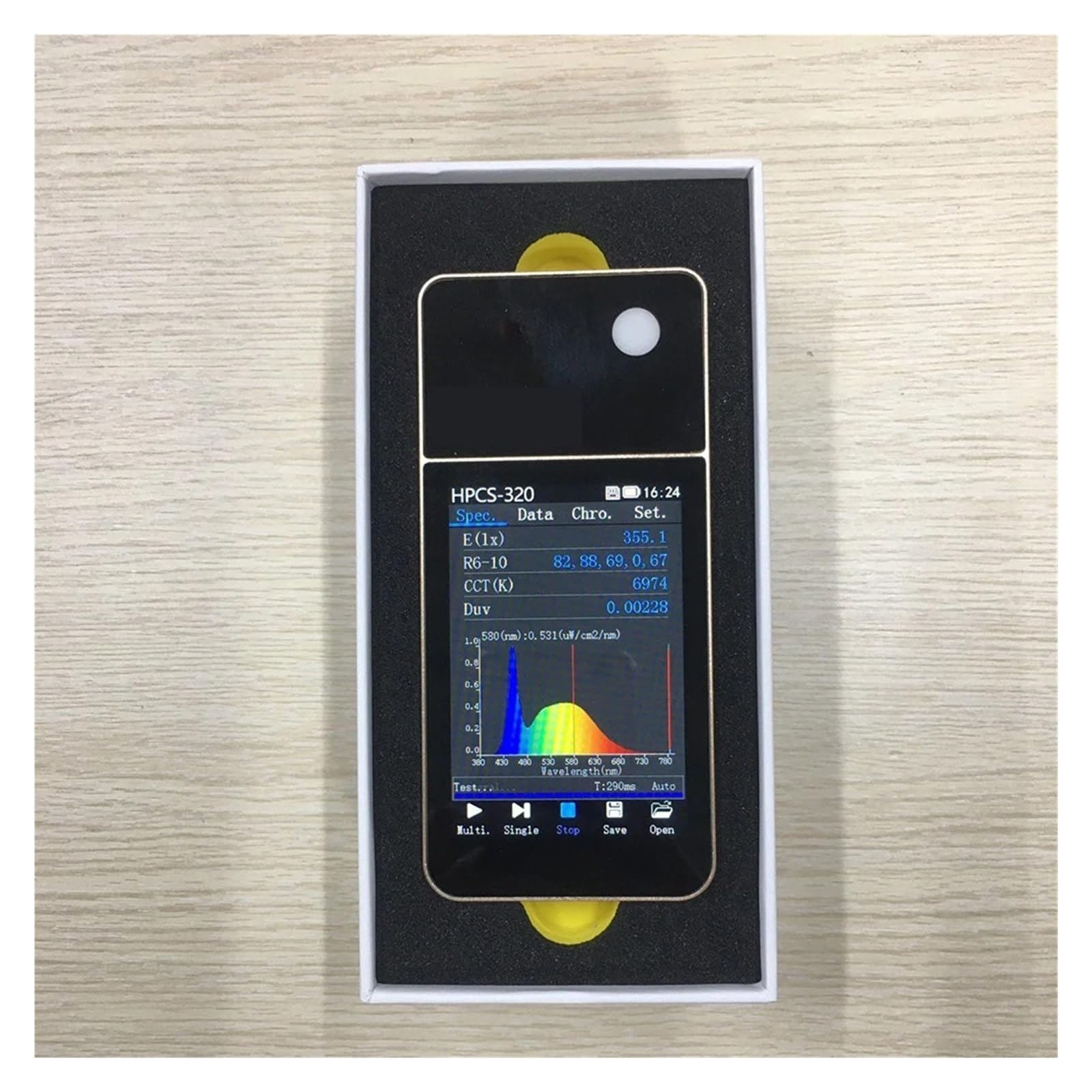 Spectrometer HPCS-320 380-780nm Spectrometer Light Meter Colorimeter(Probe in Front)