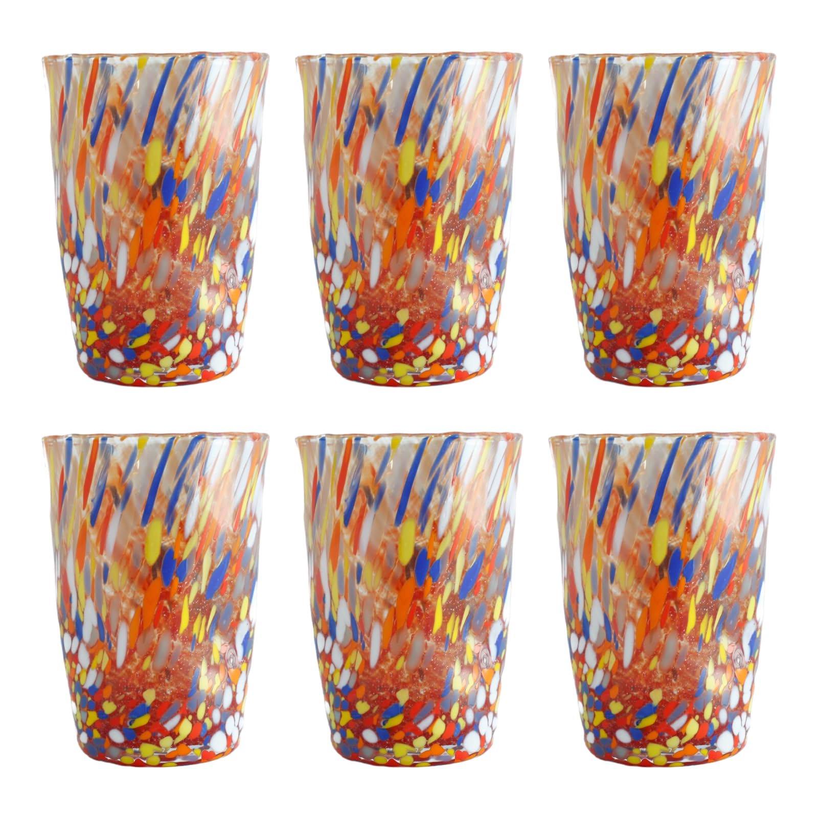 Gobelets en verre de Murano Millefiori rouges, le cadeau artisanal idéal