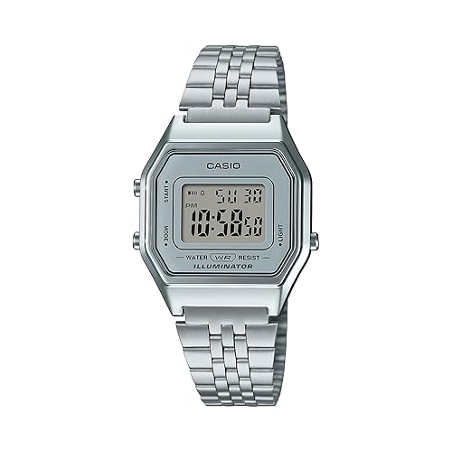 Casio Women's Digital Watch with Stainless Steel Strap - LA680WA
