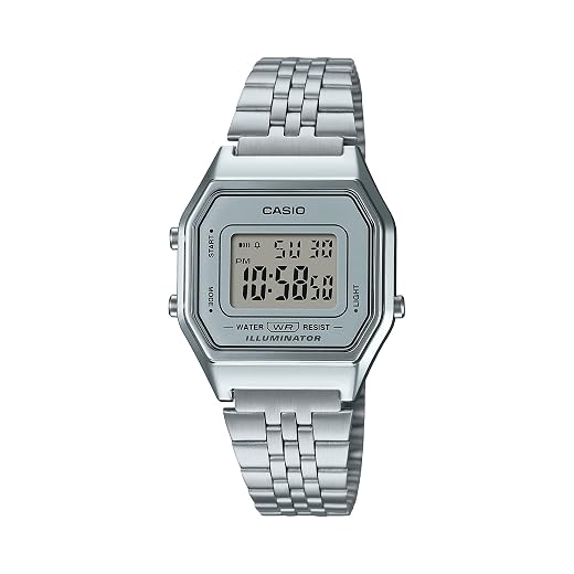 Casio Women's Digital Watch with Stainless Steel Strap - LA680WA
