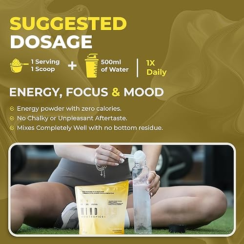 Miniatura 4 de Suplemento cerebral nootrópico para energía, concentración y estado de ánimo con cafeína, L-tirosina, teacrina y alfa GPC - para jugadores,
