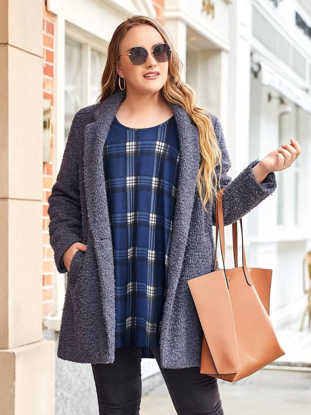 LARACE 3/4 Sleeve Shirts for Women Plus Size Tunic Dressy Top Loose Fit Flare T-Shirt - Image 2