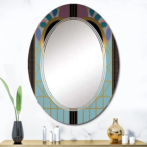 Miniatura 2 de Espejo de tocador Art Nouveau de corazón rosa y dorado, espejos de baño, espejos de pared para sala de estar, dormitorio, espejo ovalado, grande, 20