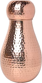 Bedside Water Carafe Made of Pure Copper For Ayurveda Health Benefits - Capacity - 1.6 Liter 54.10 US Fluid Ounce