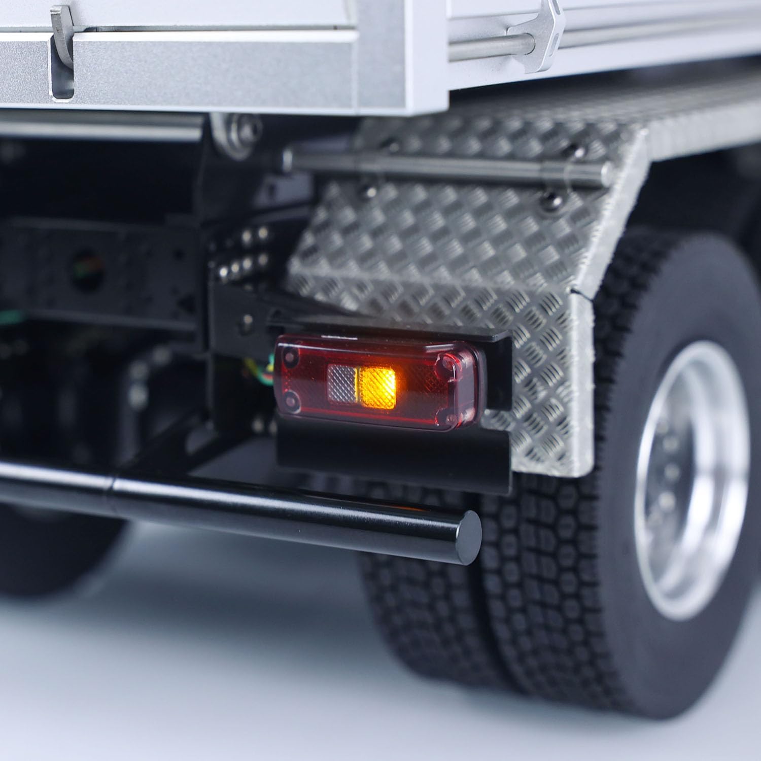 Double E 1/14 RC Hydraulic Dumper Truck 6x6 for FMX Remote Control Tipper Cars Model 2-Speed Transmission ST8 Radio Controller(Grey)