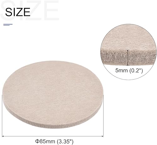 Miniatura 2 de METALLIXITY Almohadillas redondas de fieltro para muebles (3.346 in3.35 pulgadas), 16 unidades, protectores de suelo autoadhesivos, para el hogar,