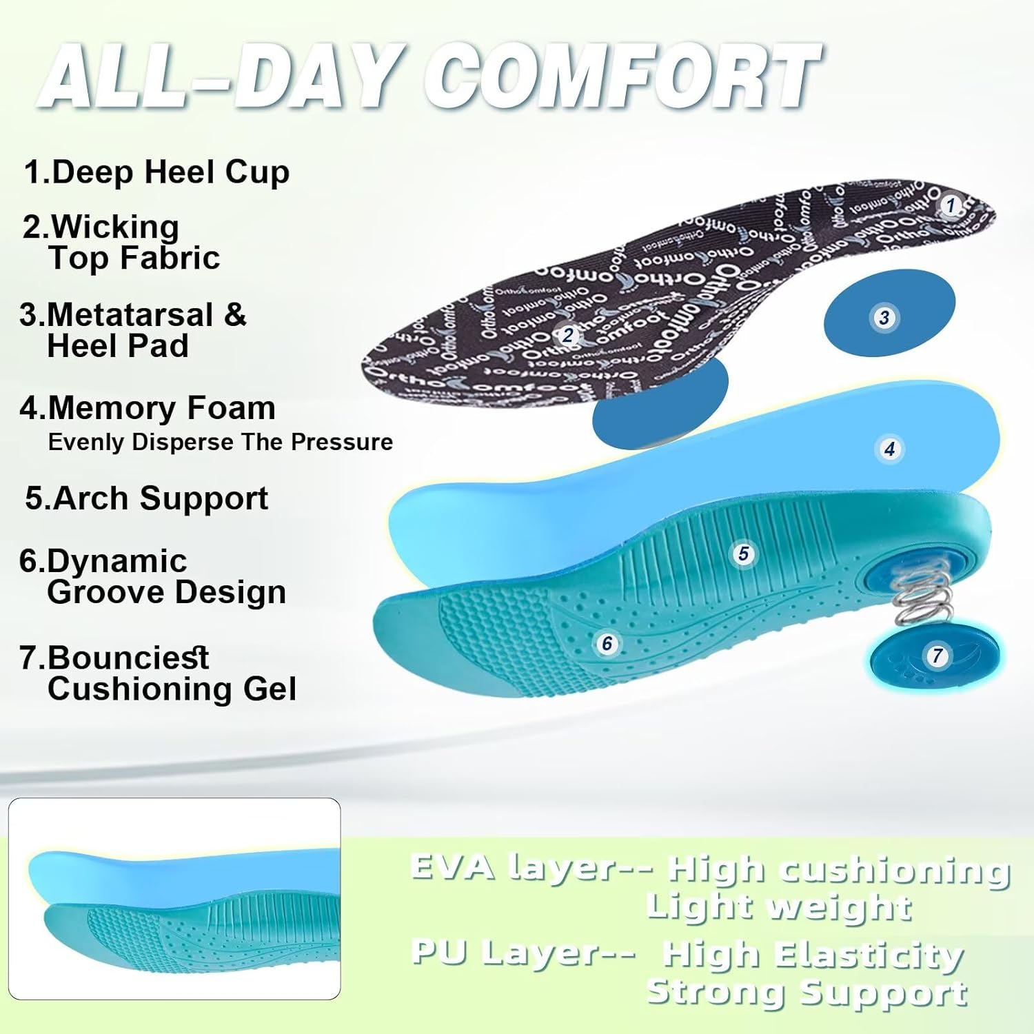 Men's Orthopedic Road Running Shoes: Comfortable Casual Arch Supports Plantar Fasciitis Orthotic Sports Athletic Sneakers, Flat Feet High Arch Tennis Work Walking Shoes for Foot Heel and Pain Relief