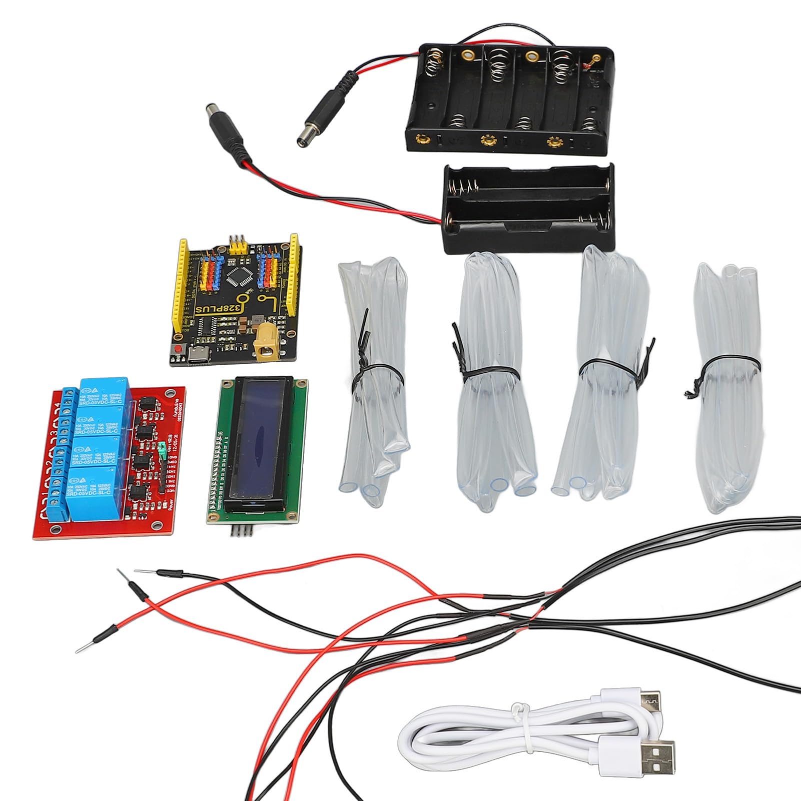 Yosoo Health Gear Kit de Riego Automático, Kit de de Riego Automático ABS de 5 V para Programación Mixta, Juego de Electrónico Completo para Jardín, Oficina, Cuidado de Plantas y Aprendizaje de