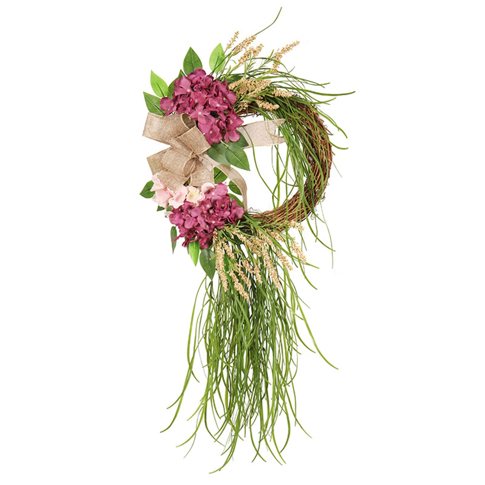 Vine + Hydrangeas Hanging Ornaments for Spring Party Festivals Artificial Hydrangea Flowers Front Door Wreath Spring