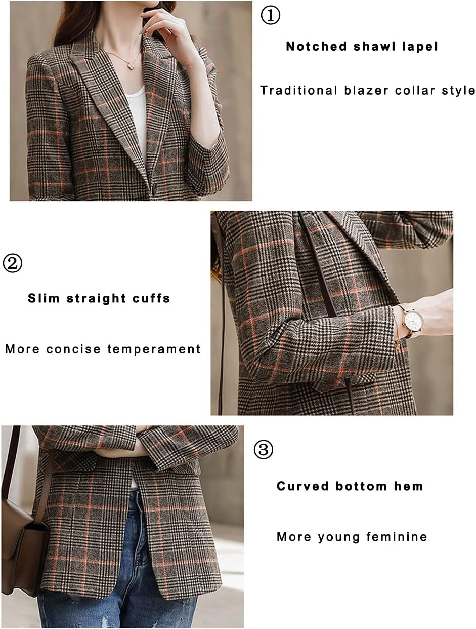 Classic Plaid Blazer Design Details