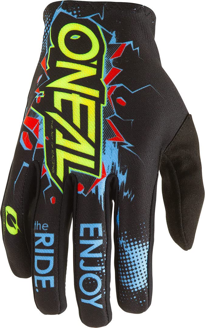 O'NEAL | Cycling & Motocross Gloves | Kids | MX MTB DH FR Downhill Freeride | Durable, Flexible Materials, Ventilated Hand Top | Matrix Youth Glove Villain | Black | Size S