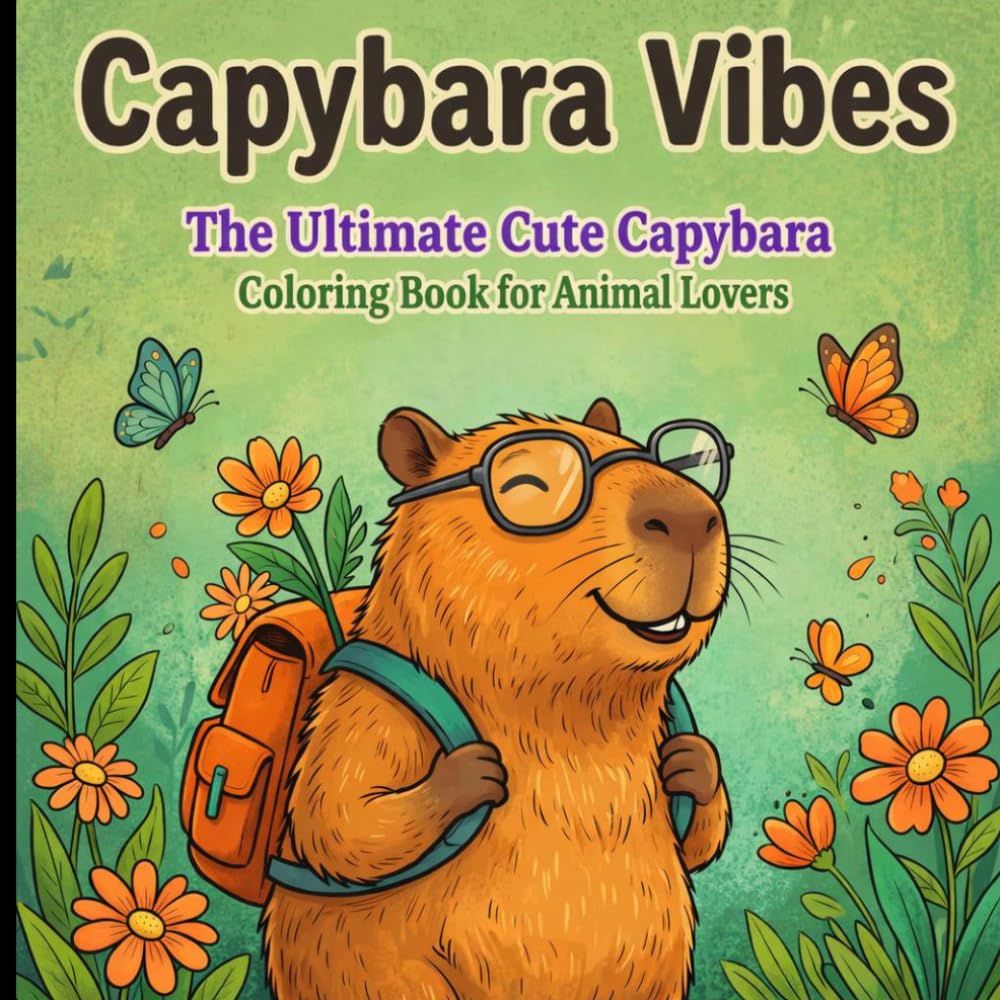Capybara Vibes: The Ultimate Cute Capybara Coloring Book for Animal Lovers: Bold & Easy Designs with Cozy Scenes, Funny Moments and Relaxing Illustrations for All Ages