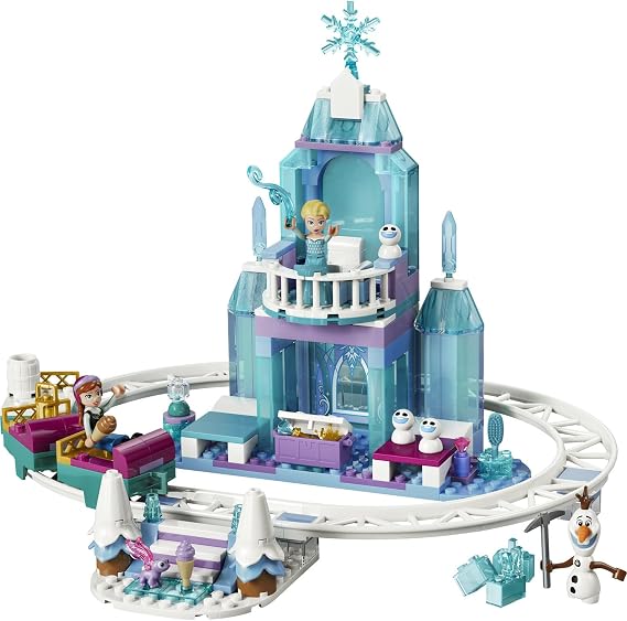 LEGO Disney Princess Karlar Ülkesi Elsa'nın Buz Şatosu ve Kar Kızağı Macerası 43281 – 4 Yaş ve Üzeri Çocuklar için Elsa, Anna ve Olaf Karakterleri İçeren Oyuncak Yapım Seti, Hediye Fikri (216 Parça)