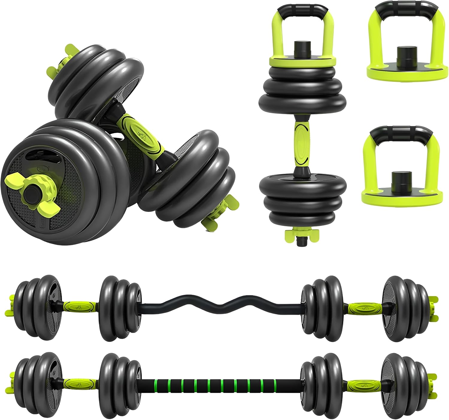 Strongway® Adjustable 6 in 1 Dumbbell Straight and Curl Barbell ...