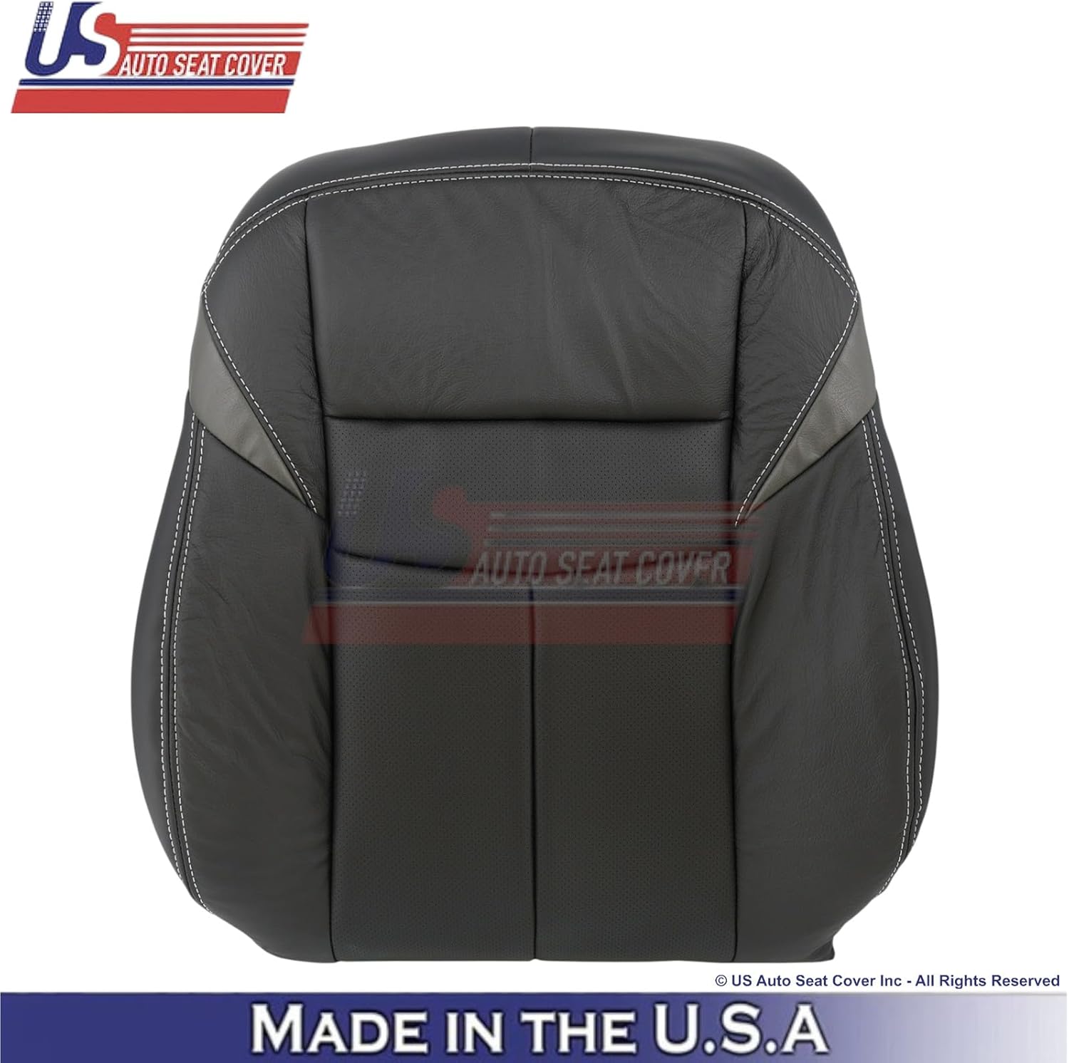 US Auto Seat Cover 2015-2024 fits Nissan Murano Leather Perf Front Replacement Seat Covers Black