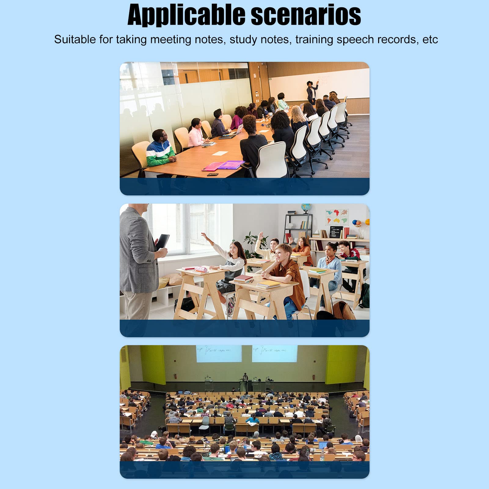 Cryfokt Grabadora de Voz Llavero, Reproductor MP3 con Reducción Inteligente de Ruido, Batería Integrada de 120 MAh de Aleación de Zinc, for Conferencias y Reuniones (Inglés Neutro, Negro 32GB)