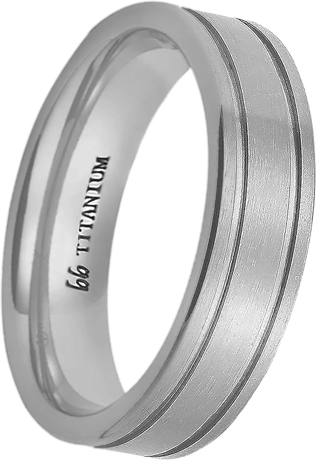 Boston Bay Diamonds Silver Titanium Unisex Comfort Fit Mens Wedding Band or Fashion Ring - 6mm - Choice of Style