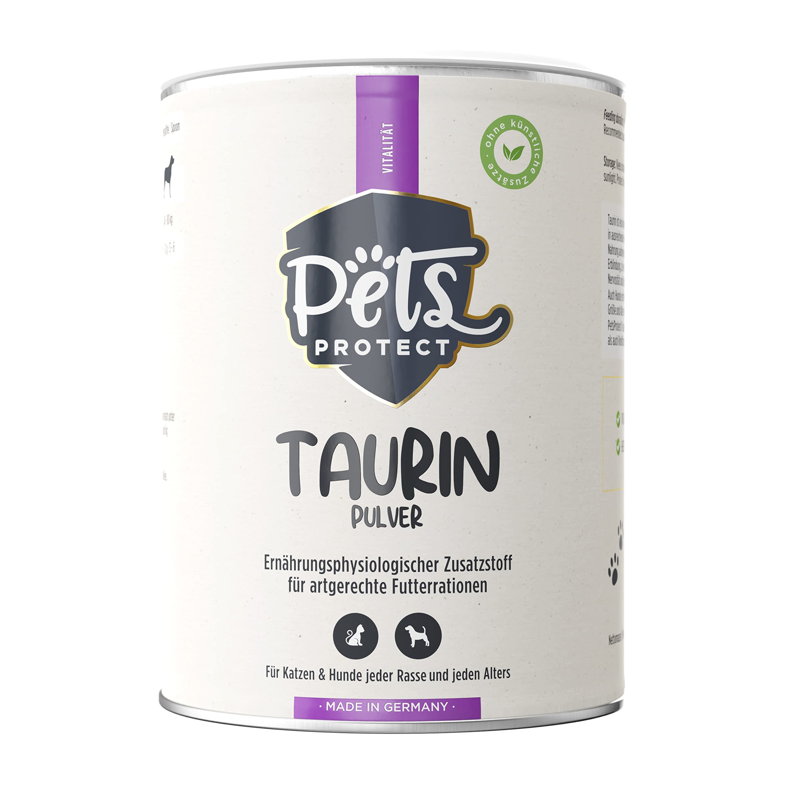 Pets PROTECT Pets Perfect Taurine Powder 150 g, Adatto a Cani e Gatti di Tutte Le età, Supporta la Normale Funzione oculare, promuove la vitalità e la Normale Funzione cardiovascolare
